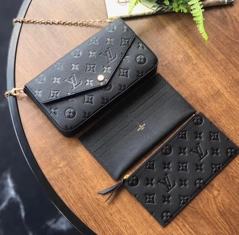 Louis Vuitton 3 pcs/set Shoulder bags Luxurys women chain strap Crossbody Purse Messenger bag Lad... | DHGate
