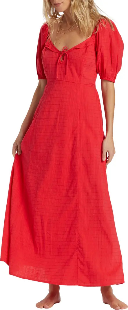 Billabong Burning Love Tonal Check Cotton Gauze Maxi Dress | Nordstromrack | Nordstrom Rack