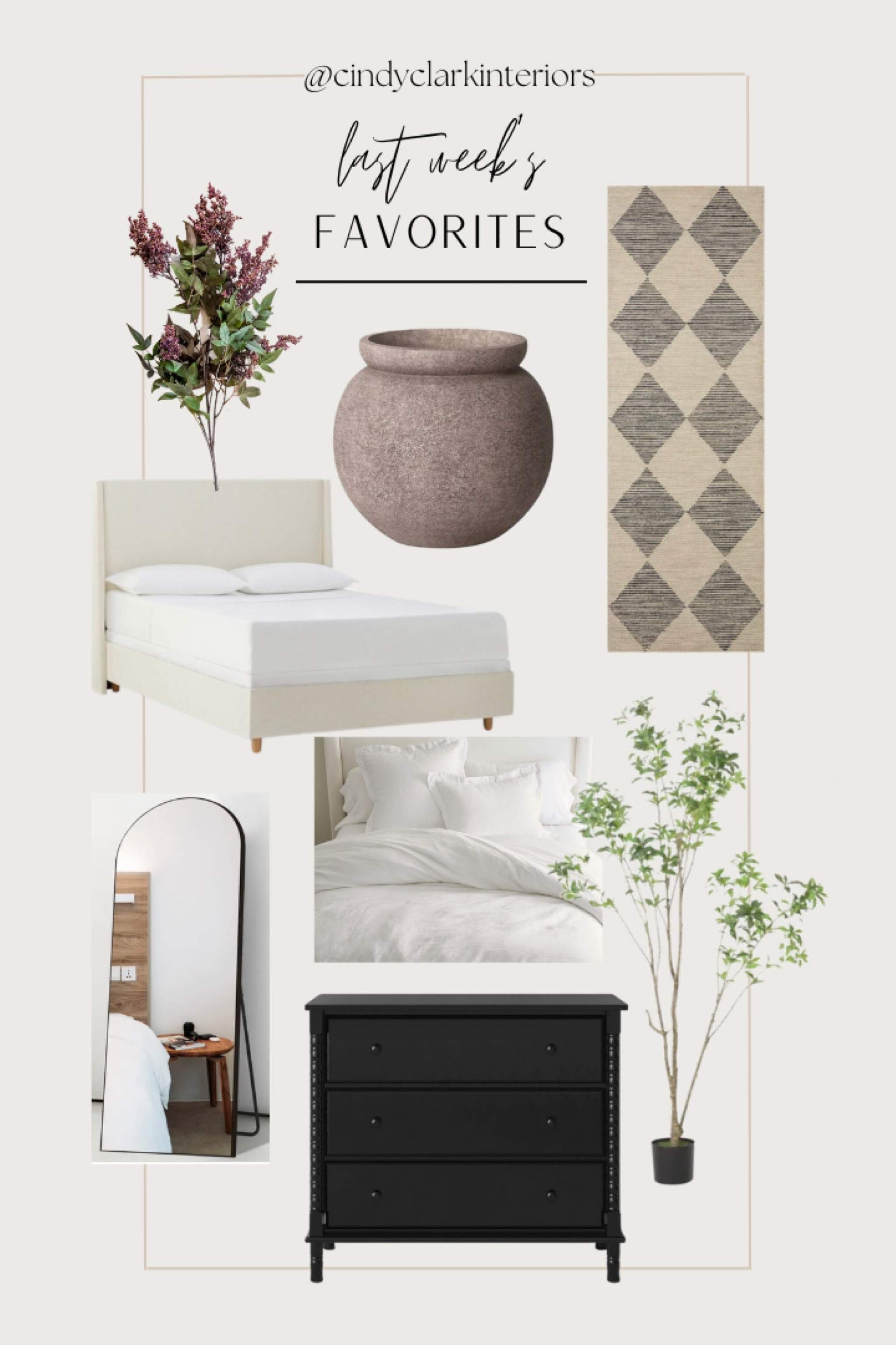 All of last week’s favorites in one place!

Pot, planter, bed, rug, mirror, tree, dresser, bedding