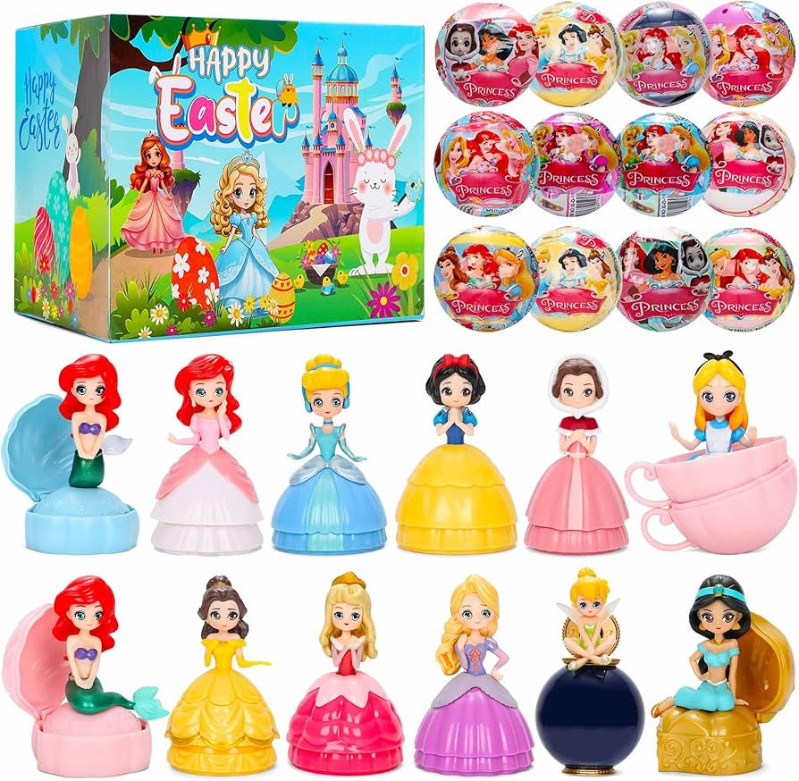 12 PCS Fun Surprise Easter Eggs for Kids Girls – Prefilled with Magical Princess Toys, Perfect ... | Amazon (US)