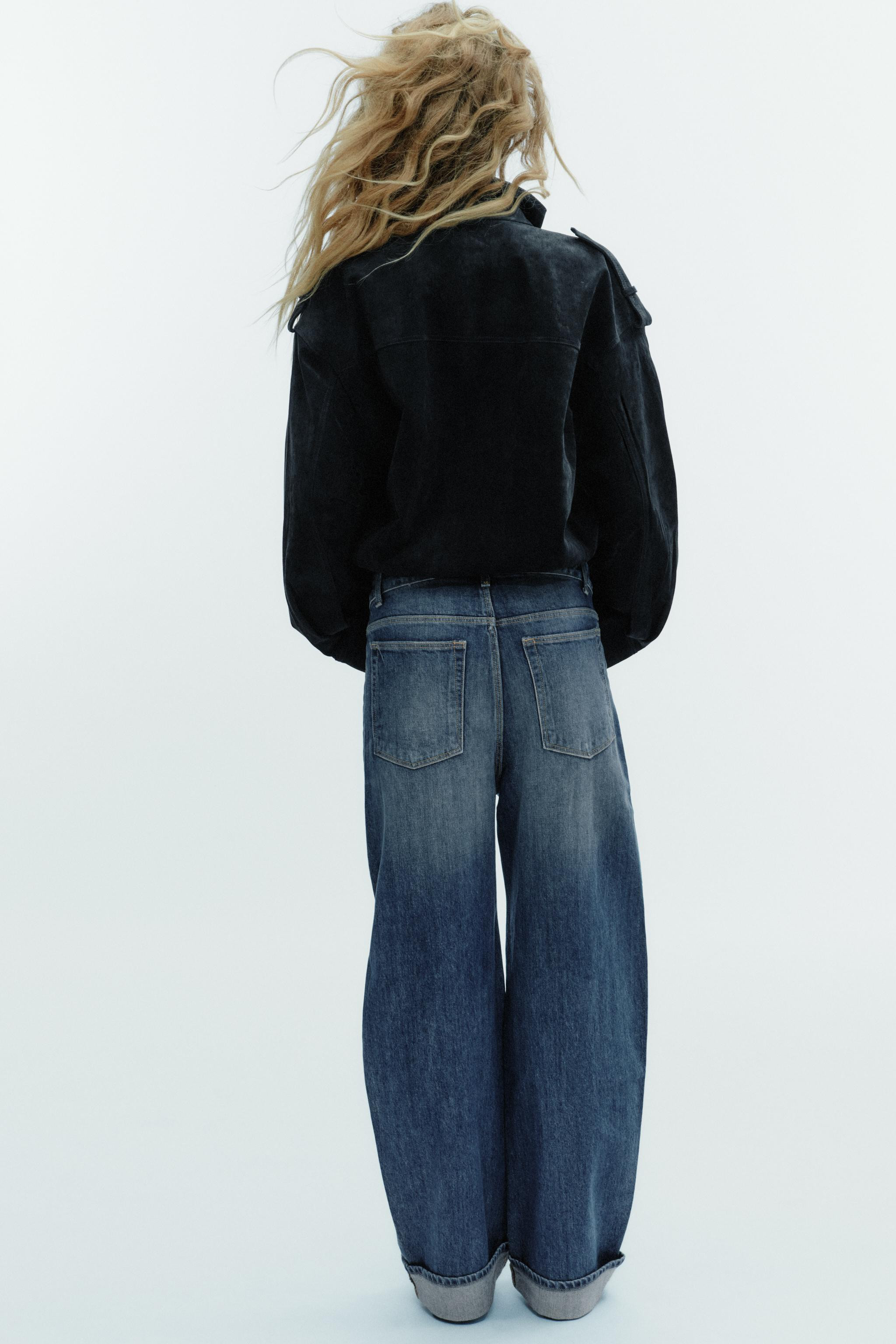 TRF BAGGY FOLDED MID-RISE JEANS | Zara US