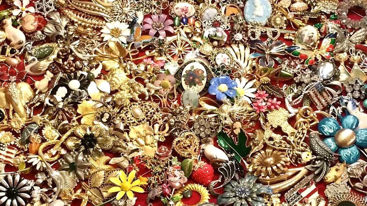 Vintage Costume Jewelry Lots Brooches Signed Unsigned *All Wear* | eBay US