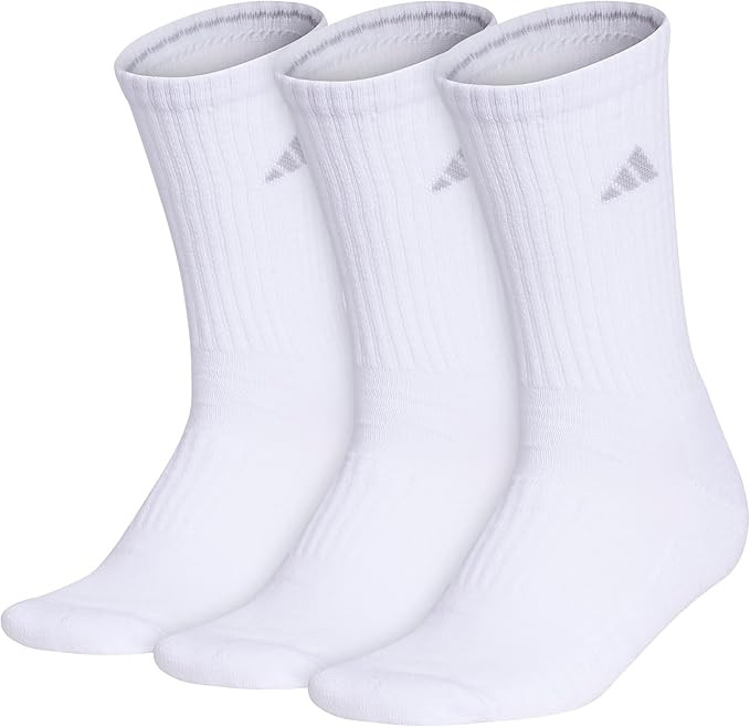 adidas womens Cushioned Crew Socks (3-pair) With Arch Compression | Amazon (US)