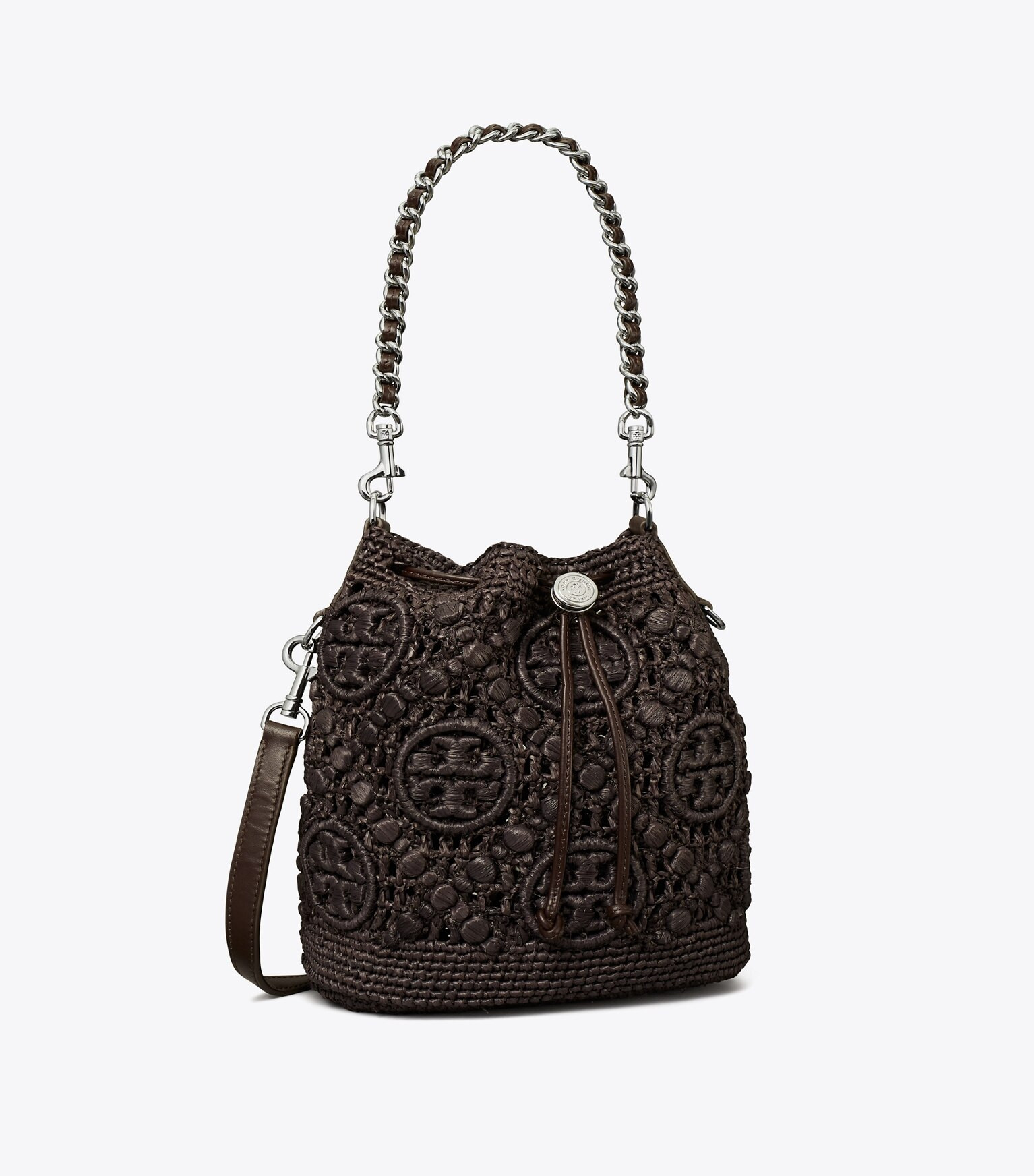 T MONOGRAM RAFFIA BUCKET BAG | Tory Burch (US)