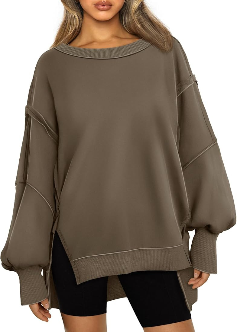 Trendy Queen Womens Oversized Sweatshirts Hoodies Crewneck Shirts Fall Outfits Teen Girls Y2k Win... | Amazon (US)