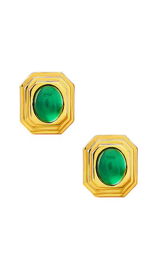 Aisling Earrings in Gold & Green | Revolve Clothing (Global)