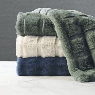 Luxury Faux Fur Sculpted Throw | Frontgate