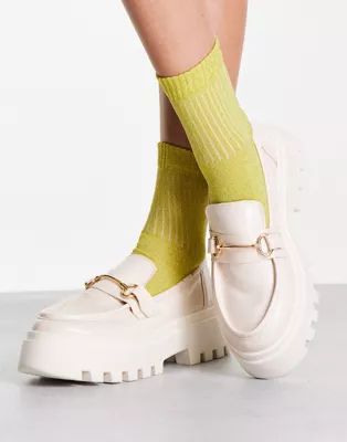 ASOS DESIGN Miller chunky loafers in off-white drench | ASOS | ASOS (Global)