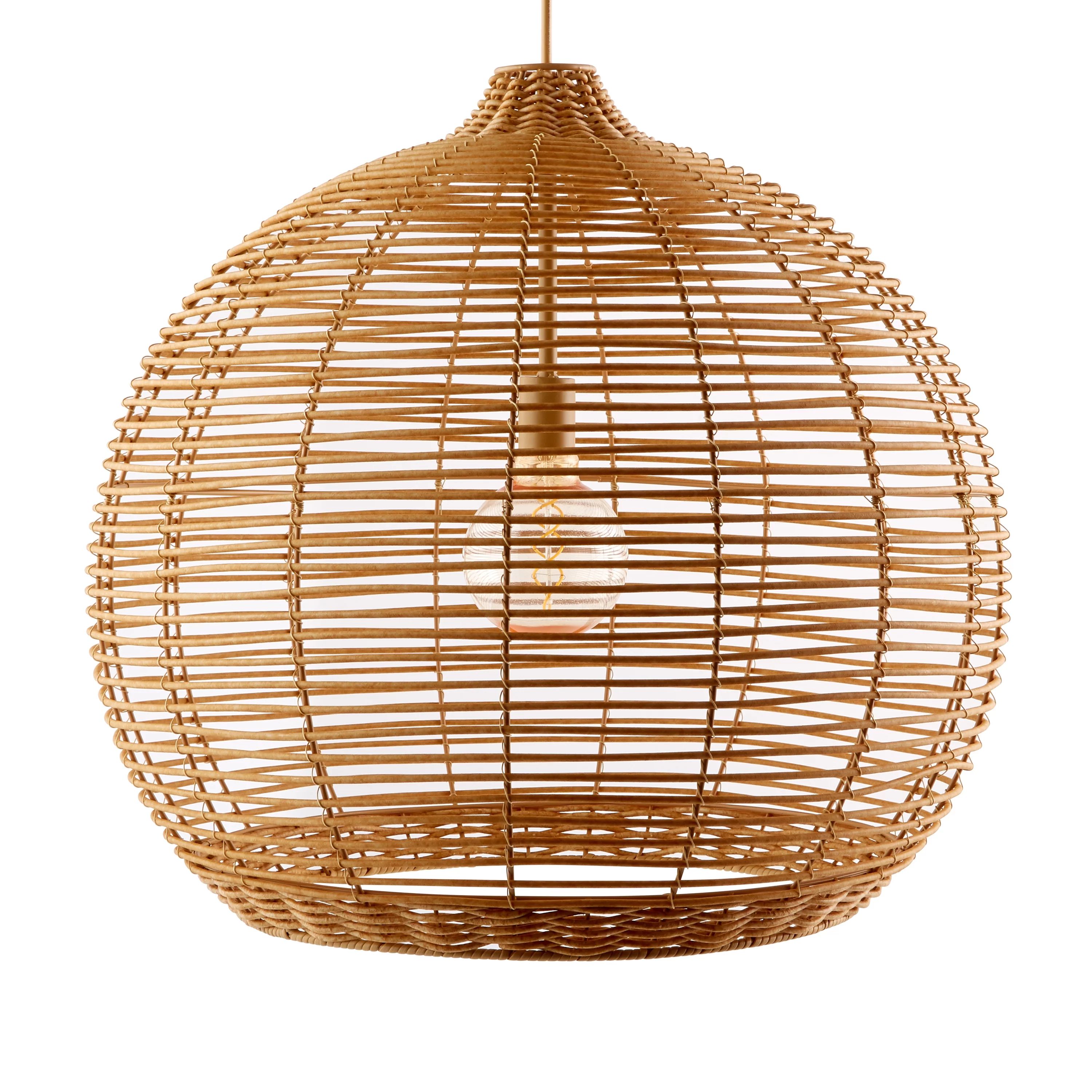 Better Homes & Gardens Natural Woven Battery-Operated Large Pendant Light by Dave & Jenny Marrs | Walmart (US)