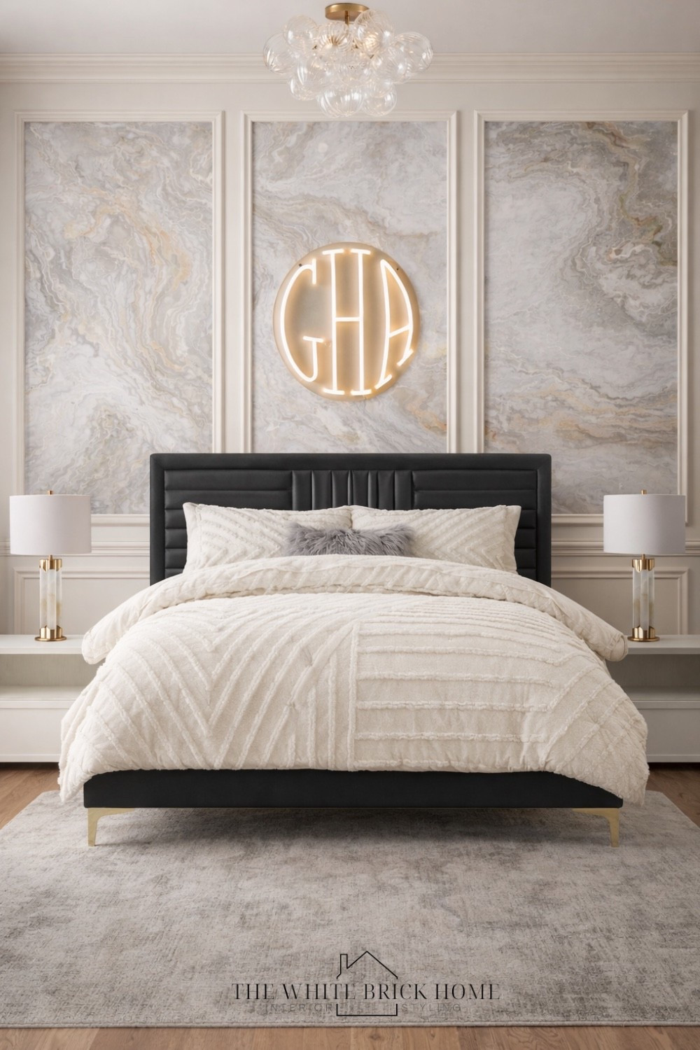 A soft modern traditional bedroom that blends a luxe velvet bed, marble wallpaper details, and timeless neutrals for an elevated girls bedroom. 
🖤🖤
Girls room, girls bedroom, girls room decor, girls room design, teen girl, teen girl bedroom, modern teen girl room, modern gray bedroom, teen girl wall light, girls room table lamp, girls room bed, girls room area rug, girls room bedding, girls room decor, girls room nightstand, girls room ideas, girls room design, girls room flush mount, bubble flush mount light, furniture, bedroom furniture, kids room, kids bedroom, modern kids bedroom, pottery barn teen, wayfair, Etsy 


#LTKKids #LTKHome #LTKSaleAlert