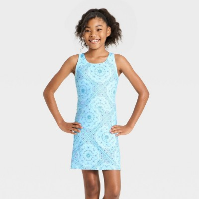 Girls' High Neck Active Dress - All In Motion™ Blue L | Target