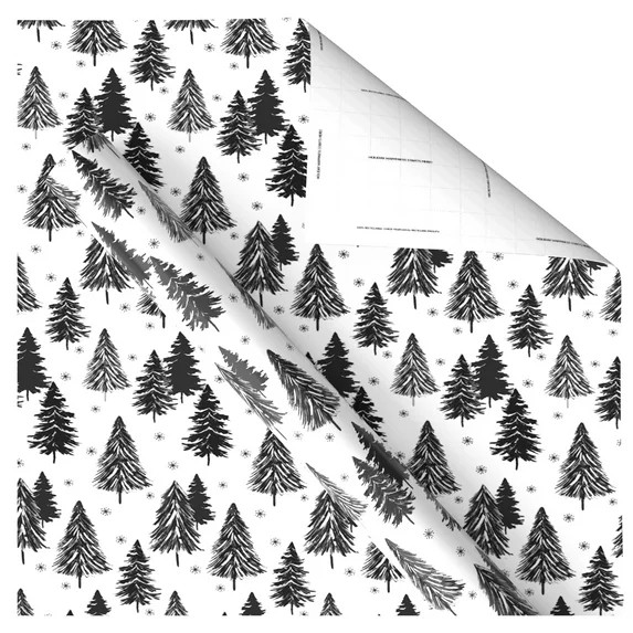40IN Jumbo Black and White Tree Print Wrapping Paper by Holiday Time | Walmart (US)