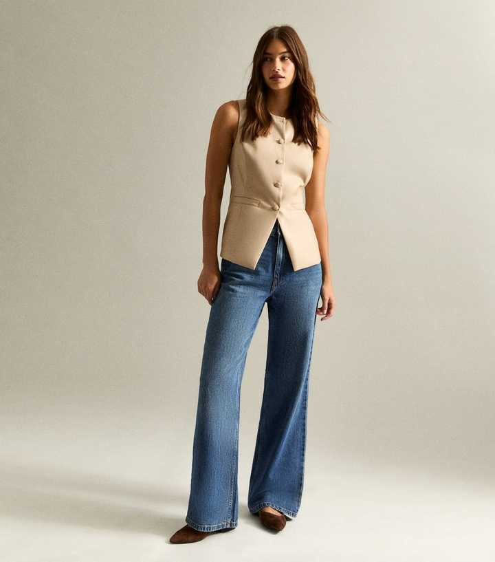 Blue Adalae High Waisted Wide Leg Jeans | New Look | New Look (UK)