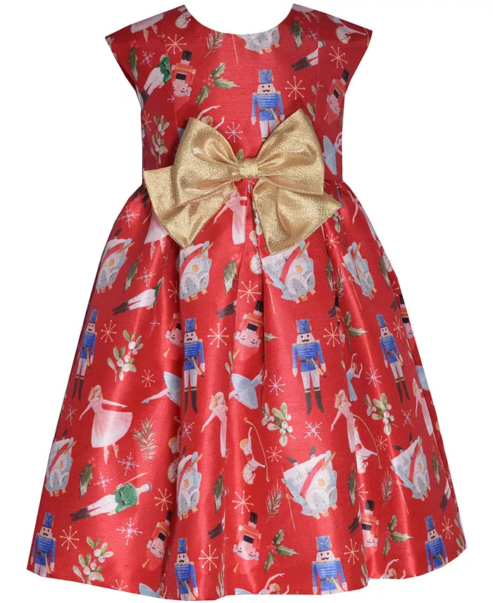 Bonnie Jean Toddler Girls Short Sleeve Nutcracker Printed Dress - Macy's | Macy's