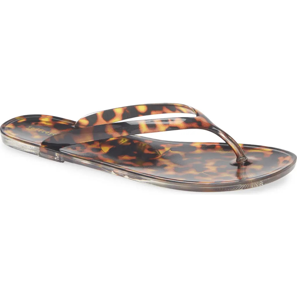 Jeffrey Campbell Beach Day Jelly Flip Flop in Tortoise at Nordstrom, Size 8 | Nordstrom