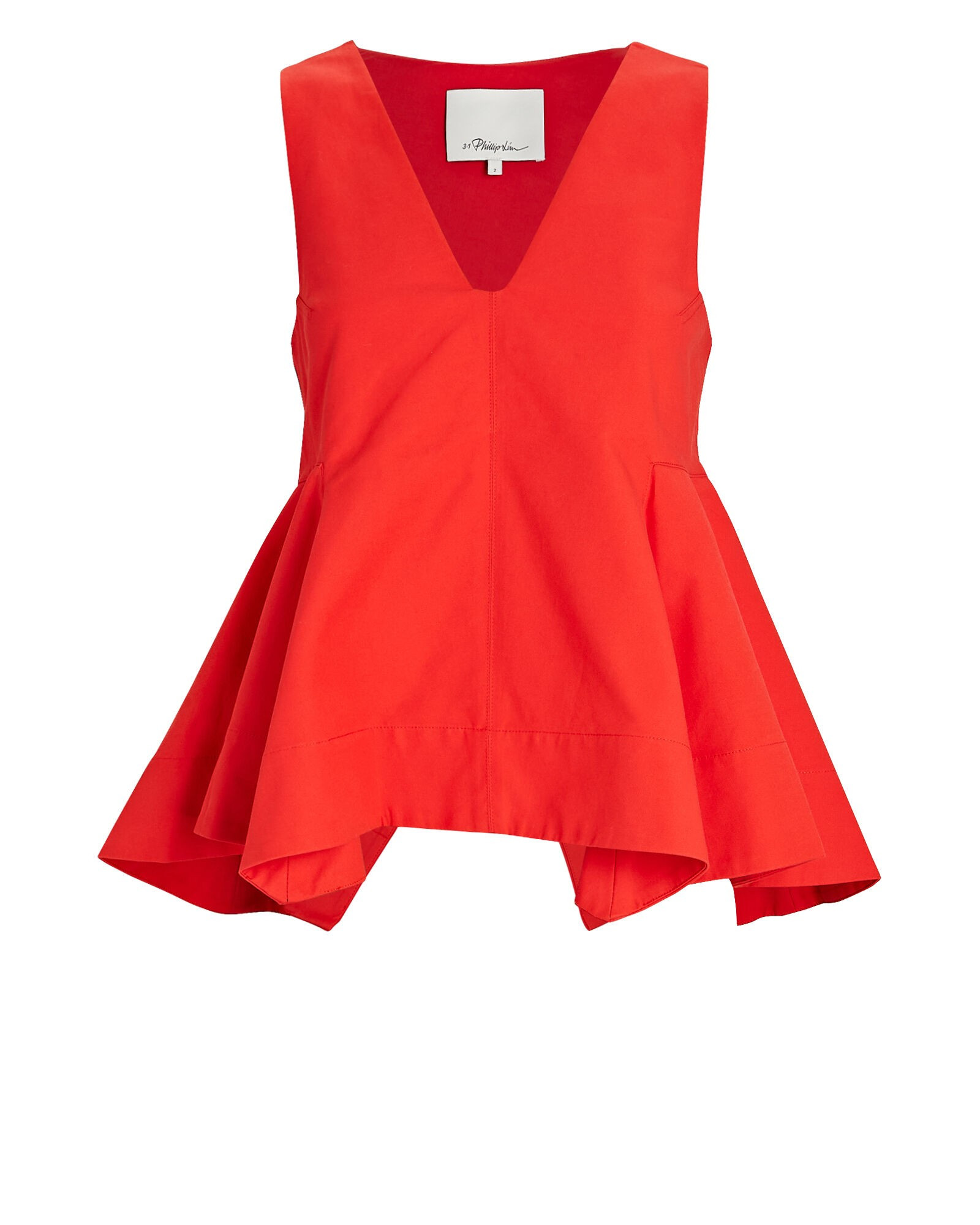Cotton Asymmetric Peplum Top | INTERMIX