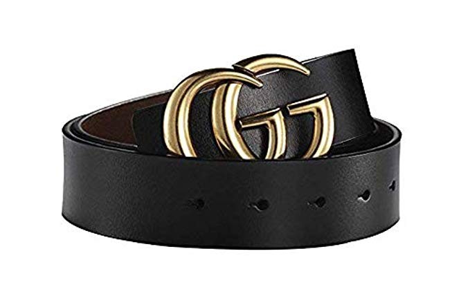 Fashion Leather Metal Buckle Unisex Women Men Belt Casual Business | Amazon (US)