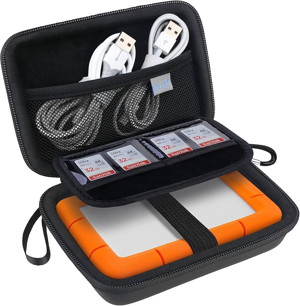 Lacdo Hard Drive Carrying Case for LaCie Rugged/Rugged Mini/Rugged Thunderbolt USB-C External Har... | Amazon (US)