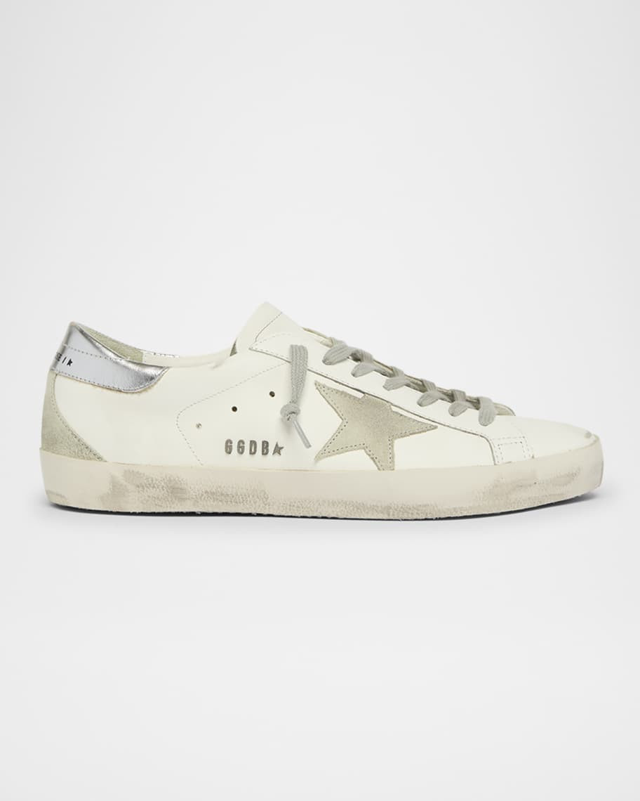 Golden Goose Men's Super-Star Metal-Logo Leather Low-Top Sneakers | Neiman Marcus