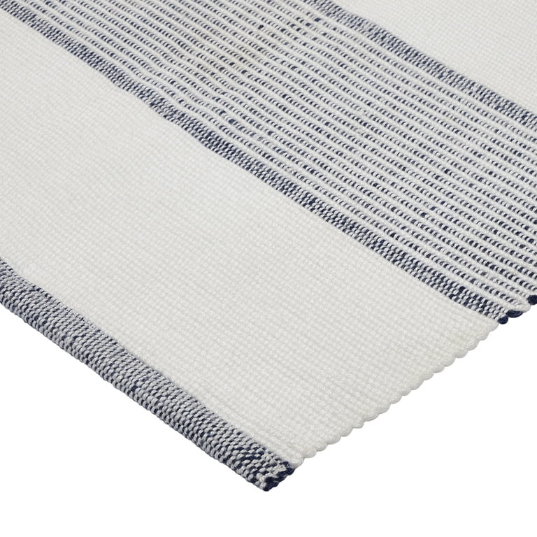 Indoor/Outdoor Striped Accent Rug, Blue and White, 38" x 58", by My Texas House | Walmart (US)