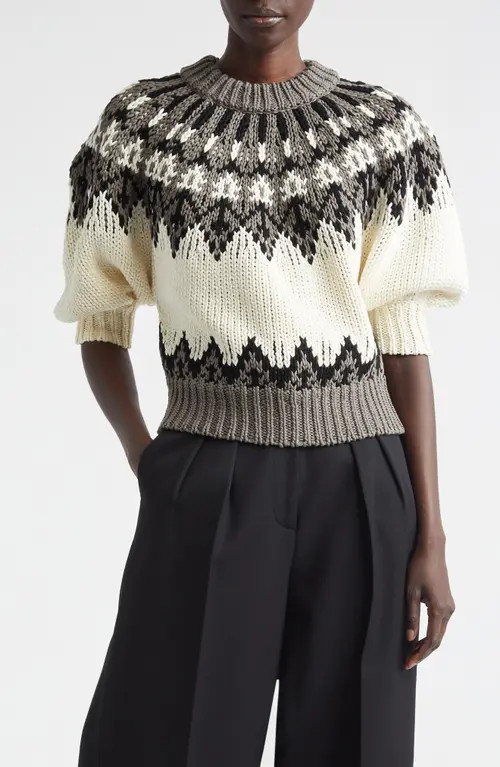 Altuzarra Marty Fair Isle Sweater in Toffee at Nordstrom, Size Small | Nordstrom