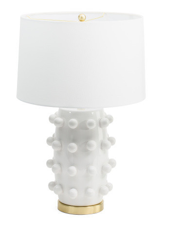 26in Ceramic Textured Dot Table Lamp | Metal | Marshalls
