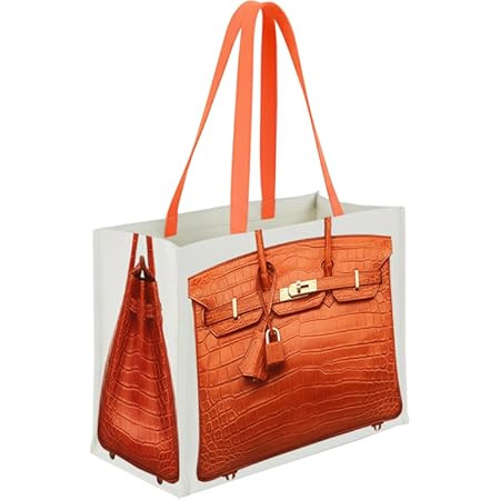 Chic Canvas Tote Gift Set, Luxury-Inspired Orange Print Tote Bag, Trendy 5-Piece Birthday Gift fo... | Amazon (US)