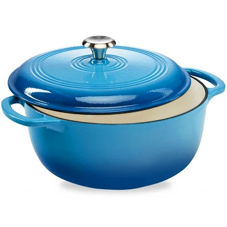 Best Choice Products 6 Quart Cast-Iron Dutch Oven, Heavy-Duty Kitchenware w/ Enamel, Side Handles - Blue | Walmart (US)