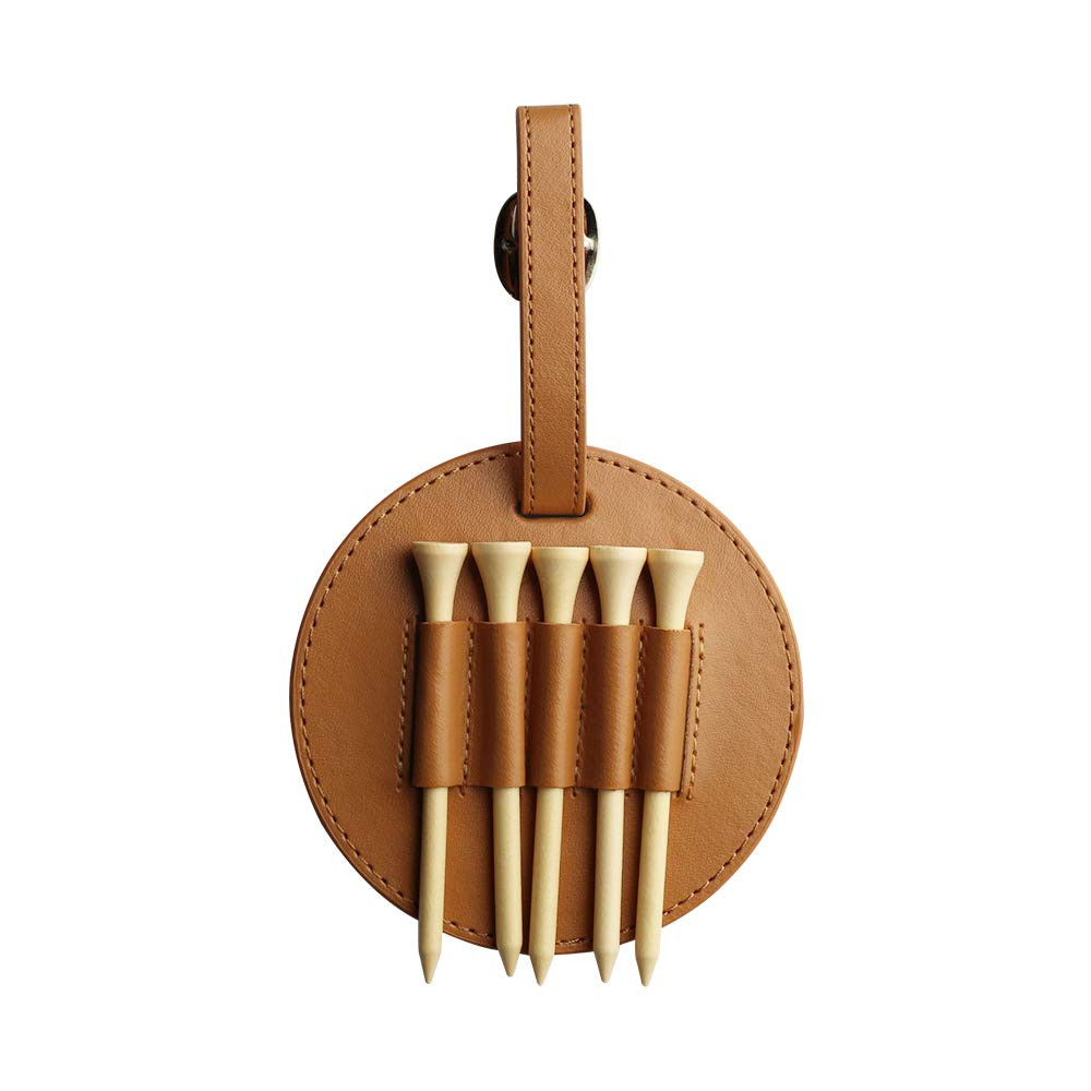 Myartte Golf Tee Holder with Wood Golf Tees Value 1 Set Golf Tee Holder for Bag Belt, Luxury Leat... | Amazon (US)