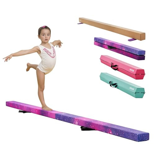 VEVOR 8FT Folding Balance Beam for Kids, 300LBS Stable Support Gymnastics Floor Beam with Non-Slip Mat, Wood-Core Gymnastics Training Equipment with Anti-Slip Bottom & Carry Bag for Home Gym | Amazon (US)