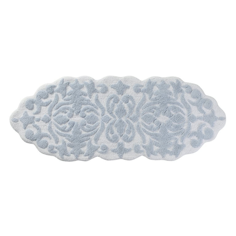 My Texas House Mallory Blue Medallion Cotton Tufted Bath Rug Runner, 24" x 60" | Walmart (US)