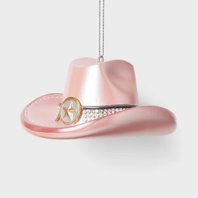 Cowboy Hat Christmas Tree Ornament Pink - Wondershop™: Indoor Use, 1.5" Height, No Battery Requ... | Target