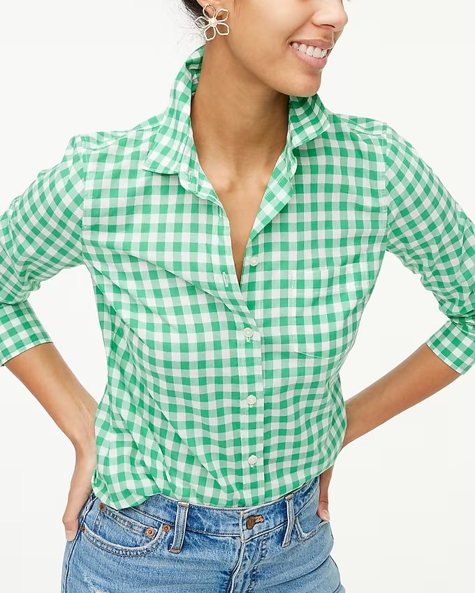 Gingham lightweight cotton shirt in signature fit | J.Crew Factory