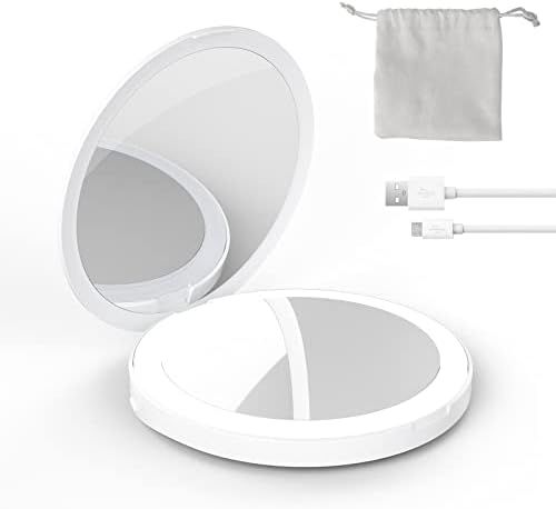 Compact Mirror with Light 5X Magnifying Travel Mirror with Light Handheld Rechargeable Small 3.5 Inc | Amazon (US)
