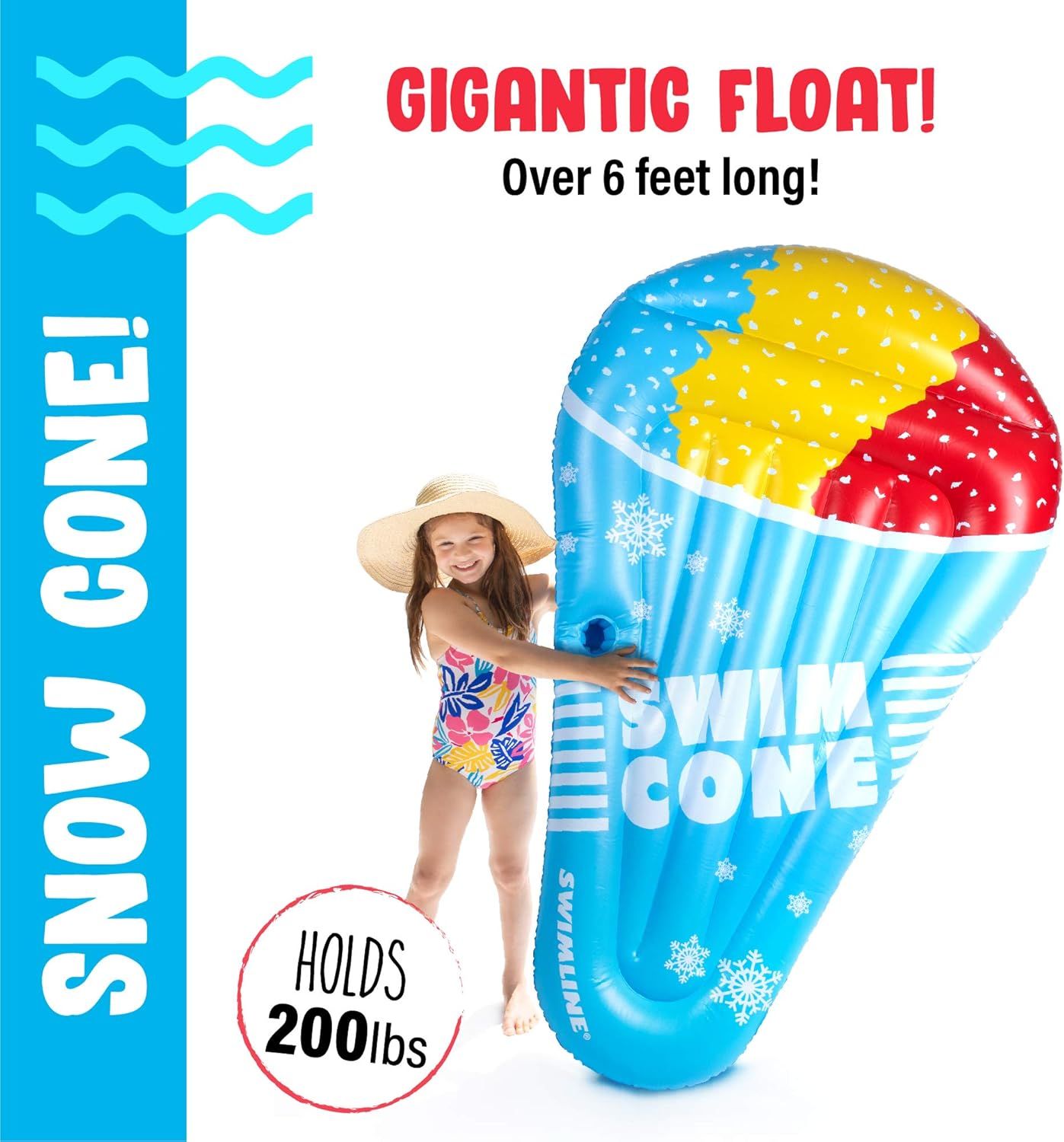 Hoovy Giant Snow Cone Inflatable Pool Float, 72”x40”x10” Pool Float Ride On, Snow Cone Infl... | Amazon (US)