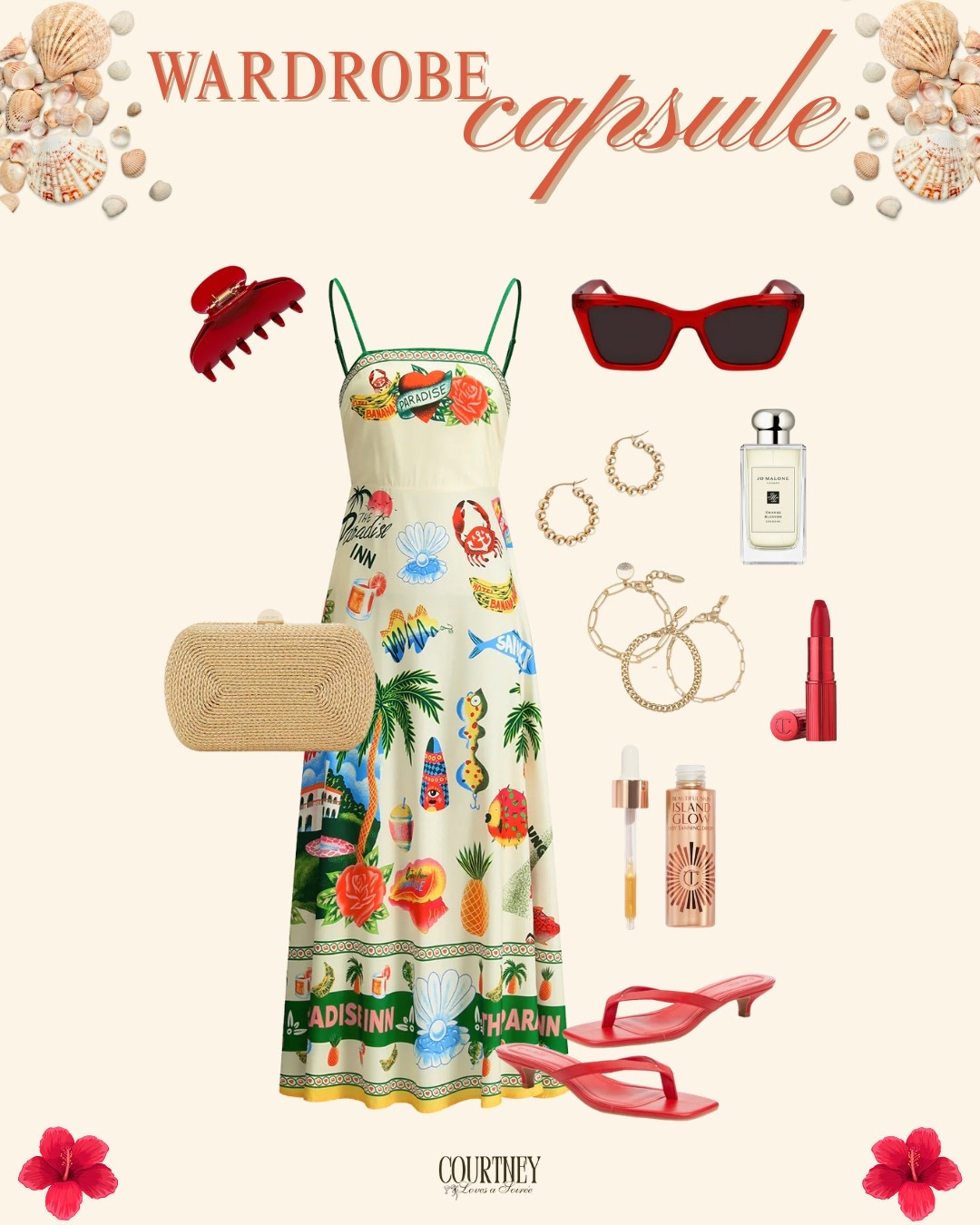 Tropical vacation look with a pop of red♥️. 

#LTKStyleTip #LTKOver40 #LTKTravel