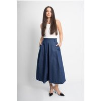 Handmade Maxi Skirt/Everyday Skirt/A-Line Denim Skirt/Midi Wide Skirt/Edgy Streetwear Skirt With Pleat Details/Ae002 | Etsy (US)