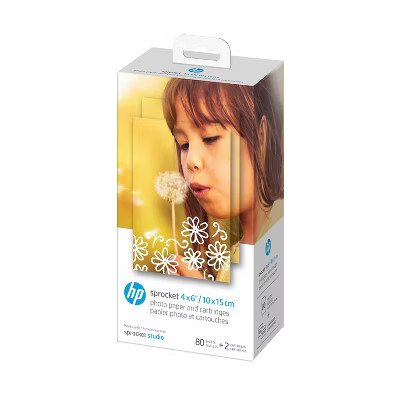HP Sprocket Studio 4x6" Photo Paper & Cartridges (80 Sheets - 2 Cartridges) Compatible with HP Sp... | Target