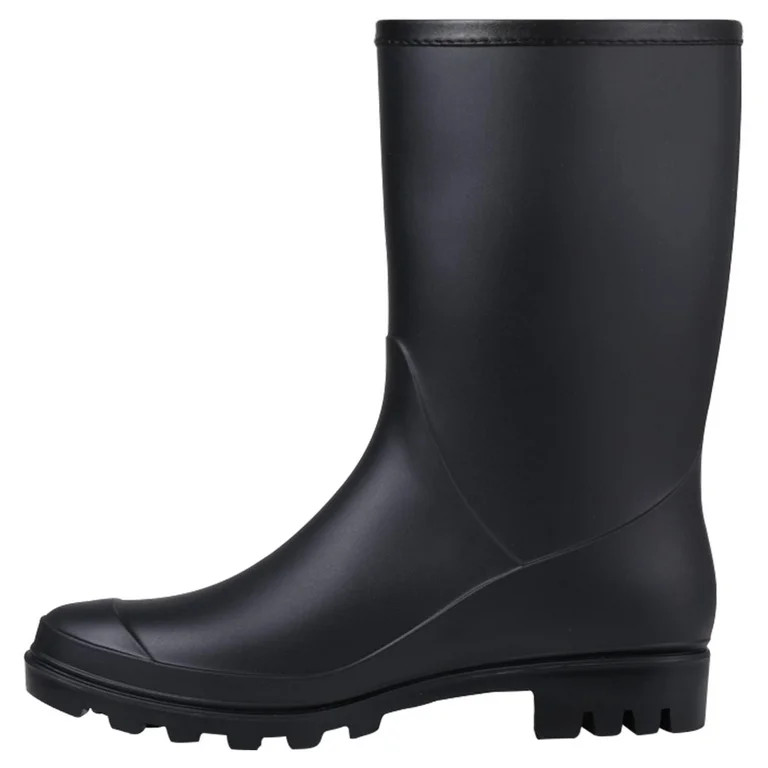 Litfun Mid Calf Rain Boots for Women Waterproof Garden Shoes, Black, Size 8 | Walmart (US)