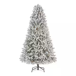Home Accents Holiday 7.5 ft Starry Light Flocked Christmas Tree 016017552052185 - The Home Depot | The Home Depot