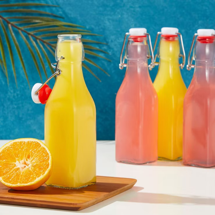 Juvale 6 Pack 8 oz Swing Top Glass Bottles with Stoppers and Cleaning Brush for Vanilla Extract, ... | Target