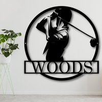 Personalized Metal Golf Name Sign | Custom Golfer Wall Art Golfing Home Decor Outdoor | Etsy (US)