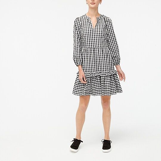 Cotton poplin tiered ruffle mini dress | J.Crew Factory