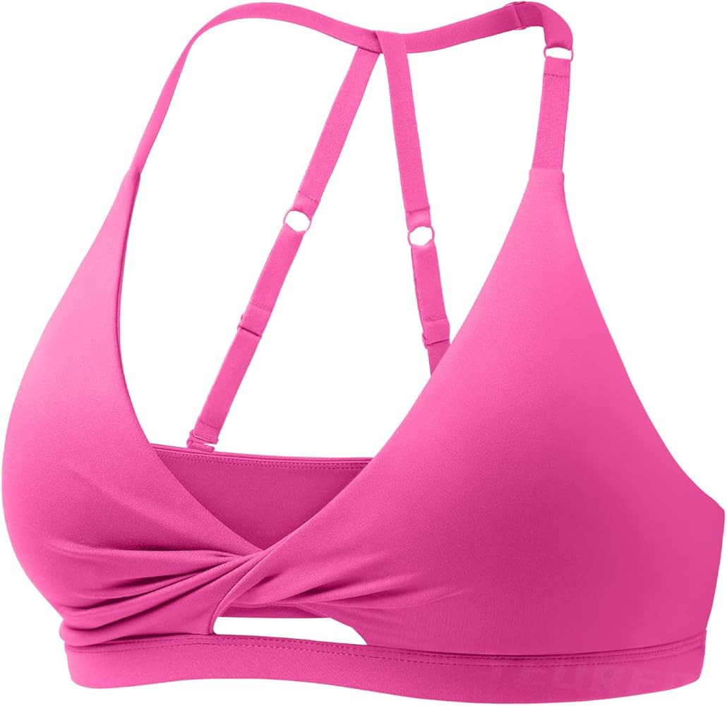 YEOREO Sports Bras for Women Open Back Workout Gym Bra Padded Medium Impact Yoga Tops with Ajusta... | Amazon (US)