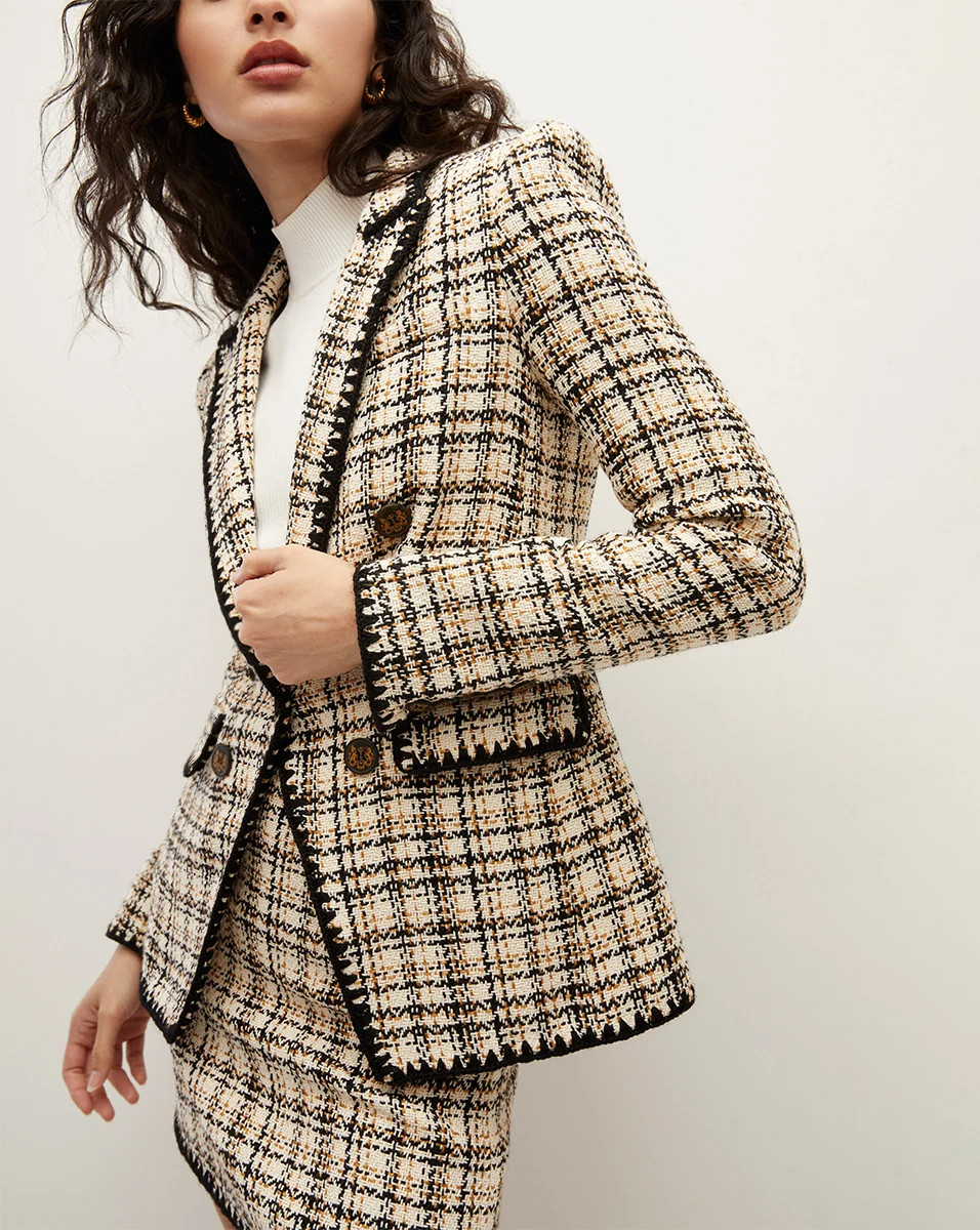 Lawrence Crochet-Trim Tweed Dickey Jacket | Veronica Beard