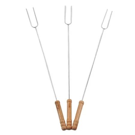 Smore Sticks Heat Resistant Barbecue Forks Lightweight Reusable With Beech Wood Handle For Outdoor | Walmart (US)