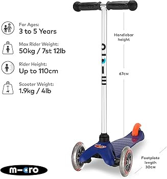 Micro Scooters | Mini Micro Classic Children's Scooter | Handlebar Adjustable | Lightweight | 2-5... | Amazon (UK)