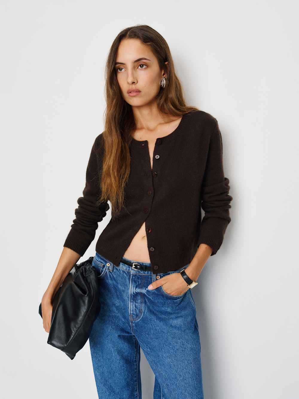 Clara Cashmere Crew Cardigan | Reformation (Global)