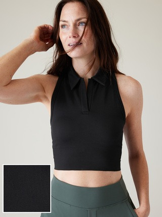 Aurora Seamless Crop Polo Tank | Athleta