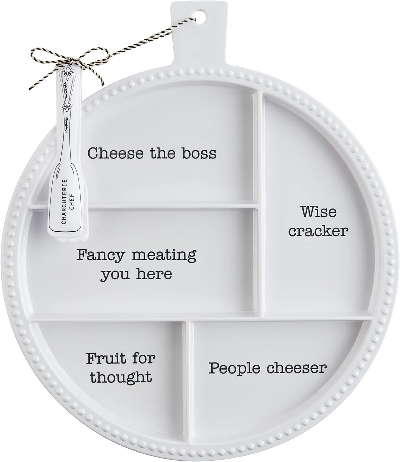 Mud Pie Melamine Charcuterie, board 15" x 13" dia | tongs 5 3/4", WHITE | Amazon (US)